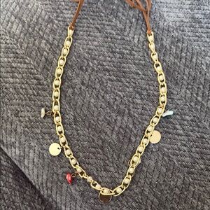 Gold Chain Necklace with Colorful Accents